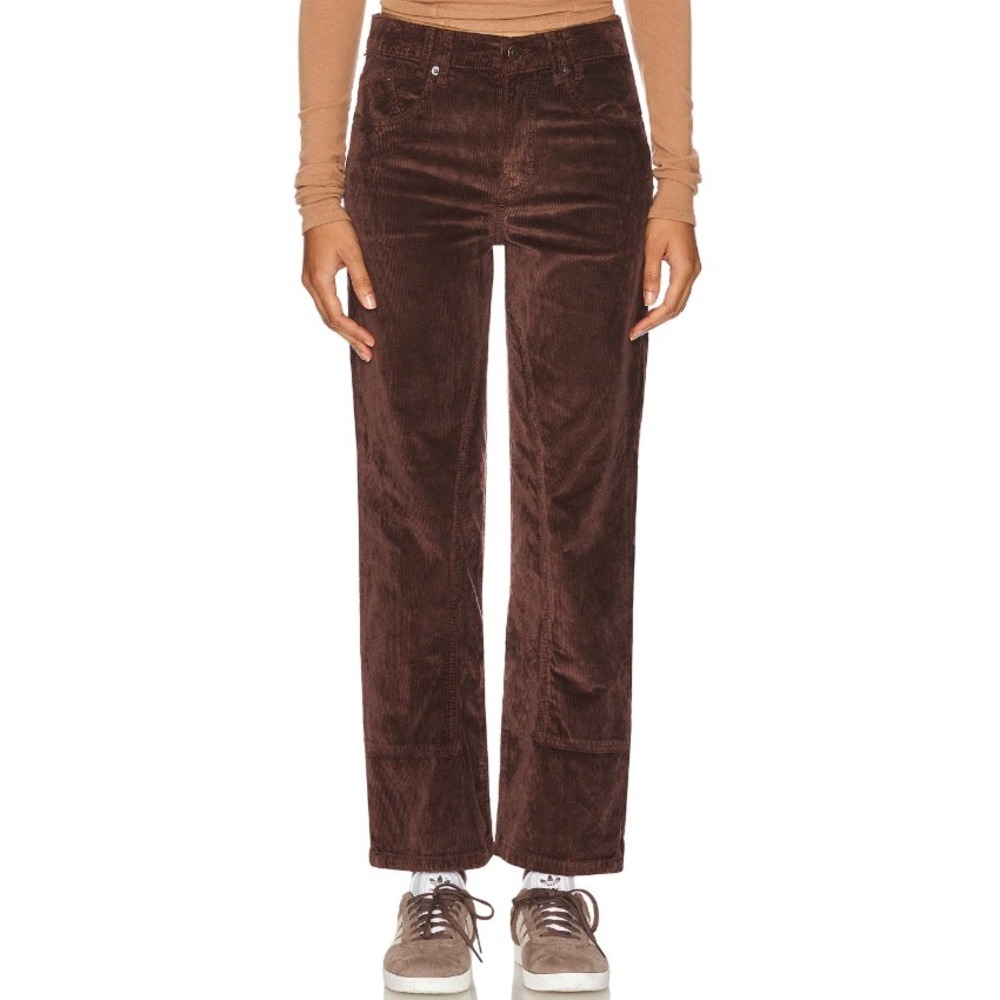 We The Free Free People Risk Taker Corduroy Straight Jeans Brown High Rise Sz 25
